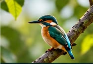 A kingfisher on a branch