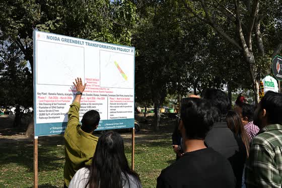The project board: about 3.17 acres, planned in three phases.
